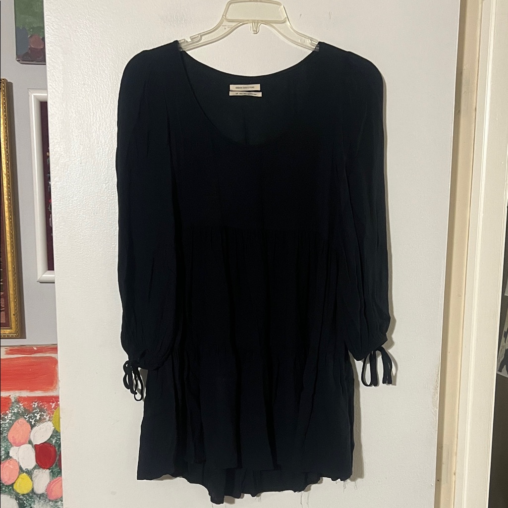 Urban Outfitters Black Scoop Neck Flowy Boho Dress
